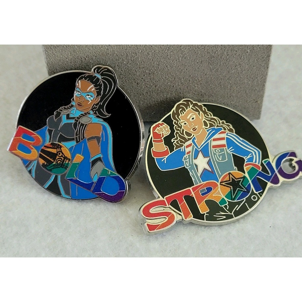 Disney Marvel Pride 2023 Valkyrie Bold America Chavez Strong Pin Pair